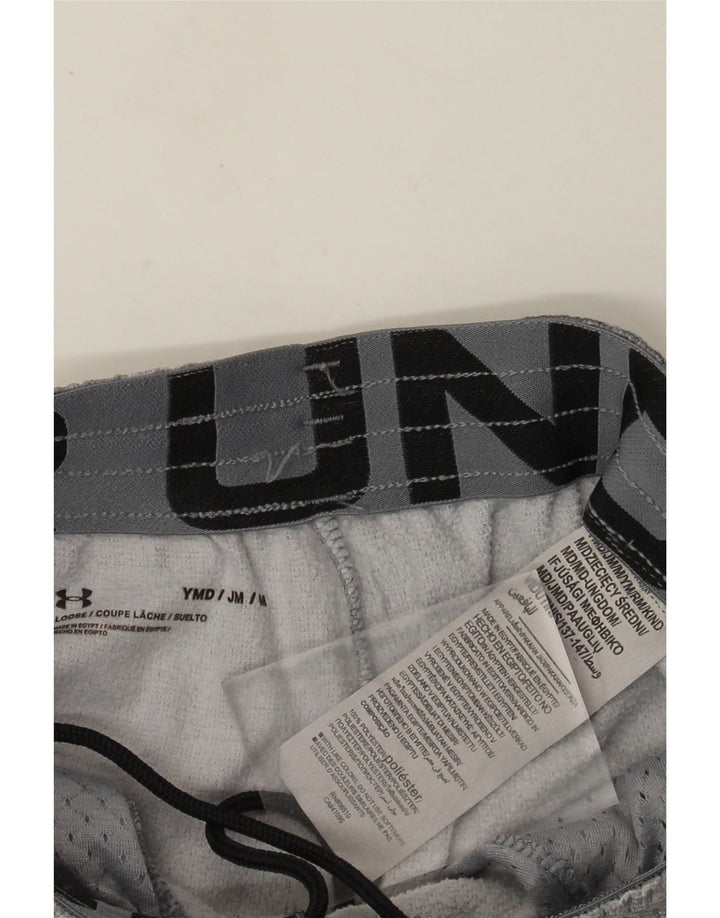 Shorts esportivos gráficos Under Armour Boys 9-10 anos cinza médio manchado