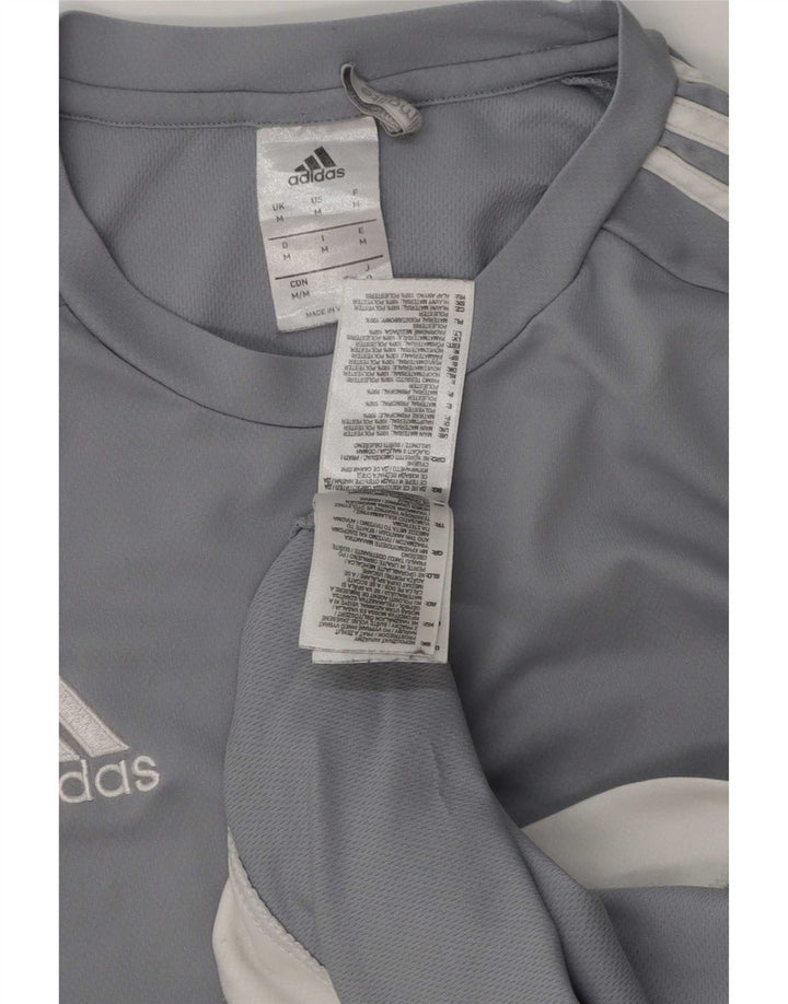 Adidas Mens Climalite Camiseta Top Médio Azul Colourblock Poliéster