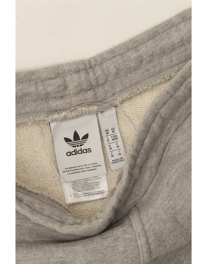 Shorts esportivos masculinos Adidas algodão cinza médio