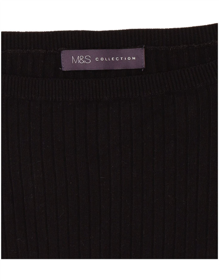 Suéter feminino MARKS & SPENCER com gola canoa Reino Unido 6 XS preto