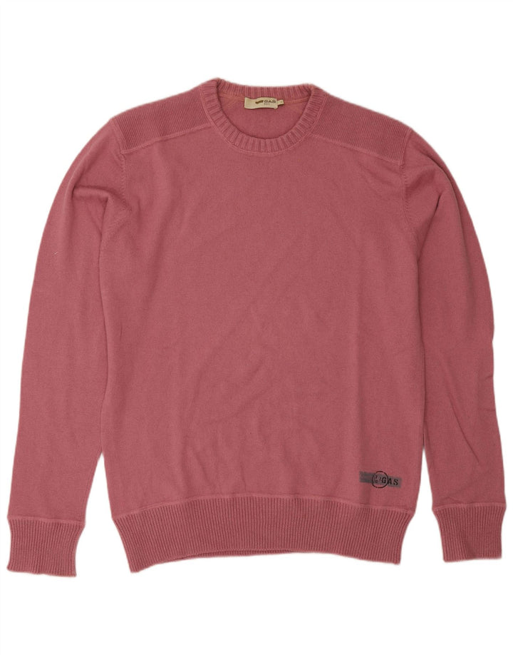 Suéter masculino Gas com gola redonda, grande lã rosa