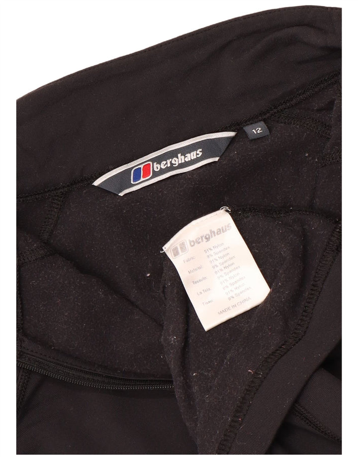 Berghaus pulôver feminino com zíper e gola alta, pulôver, Reino Unido 12, médio, preto, nylon