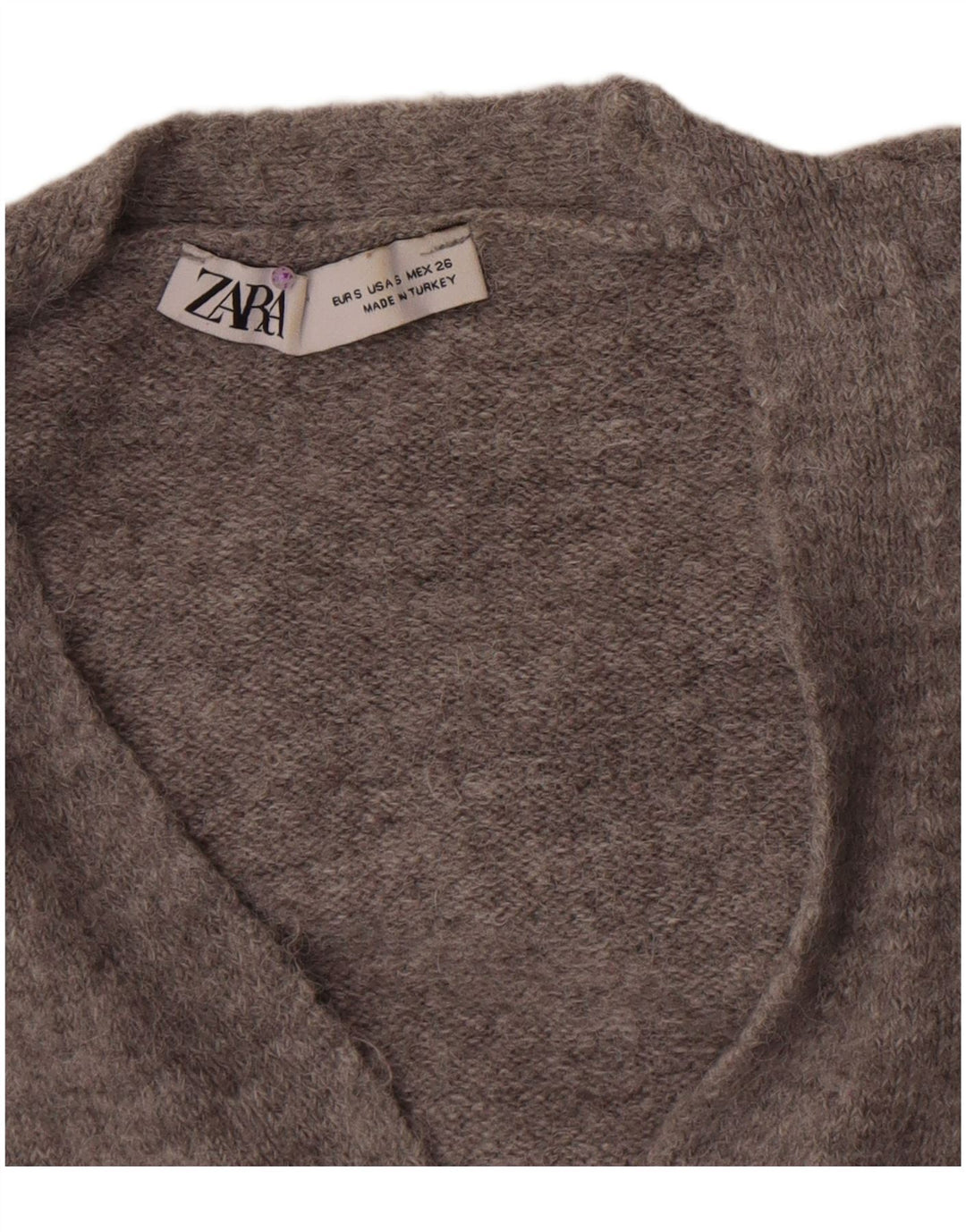 Suéter Zara Feminino Crop Cardigan Reino Unido 8 Pequeno Cinza