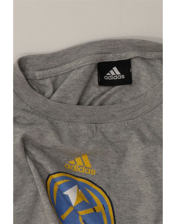 Adidas masculino Denver Nuggets gráfico top manga comprida cinza médio manchado