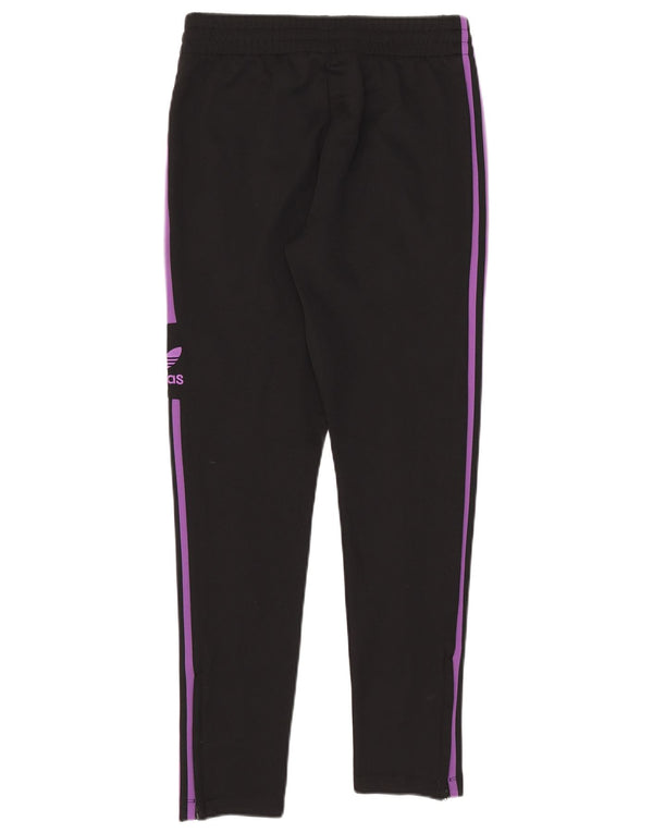 Calça de treino feminina Adidas UK 10 pequena poliéster preto