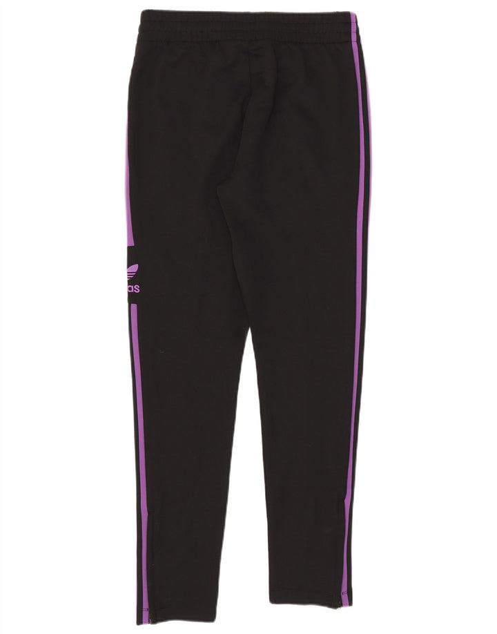 Calça de treino feminina Adidas UK 10 pequena poliéster preto