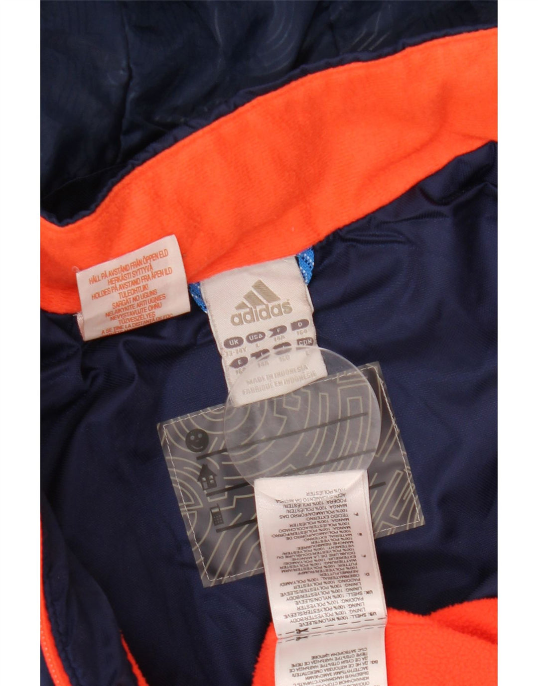 Jaqueta corta-vento com capuz para meninas ADIDAS 13-14 anos azul marinho Colourblock