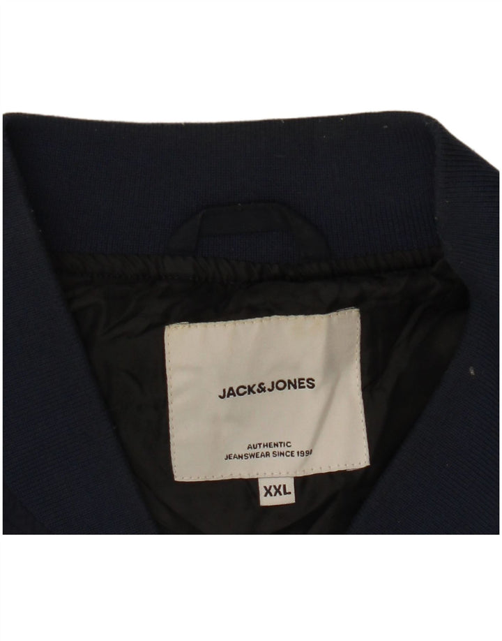Jaqueta bomber masculina Jack & Jones Reino Unido 44 2XL azul marinho