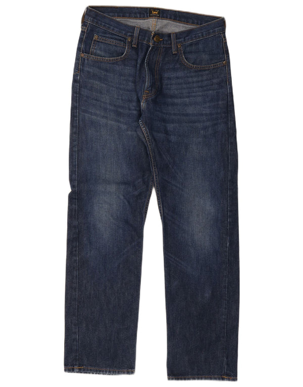 Lee Mens Straight Jeans W32 L32 Azul Marinho Algodão
