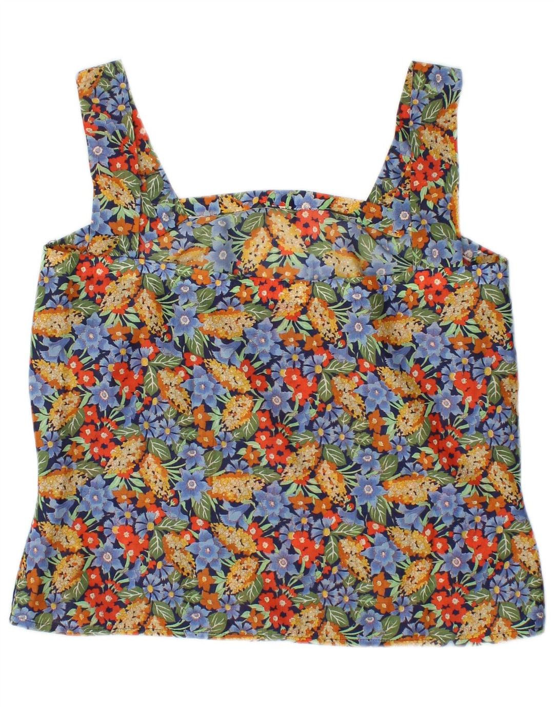 Cami Top Feminino Vintage UK 10 Pequeno Floral Multicolorido