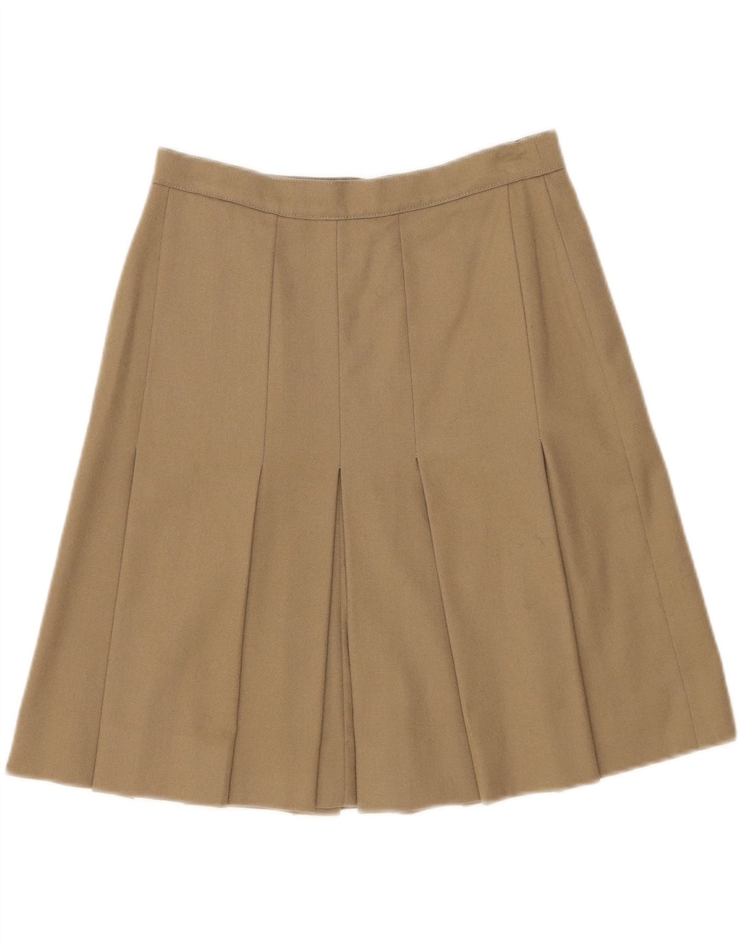 Saia plissada feminina vintage W26 pequena cáqui