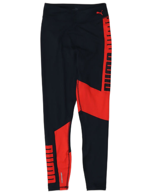 Leggings Puma Feminino UK 4 XS Azul Marinho Colorblock