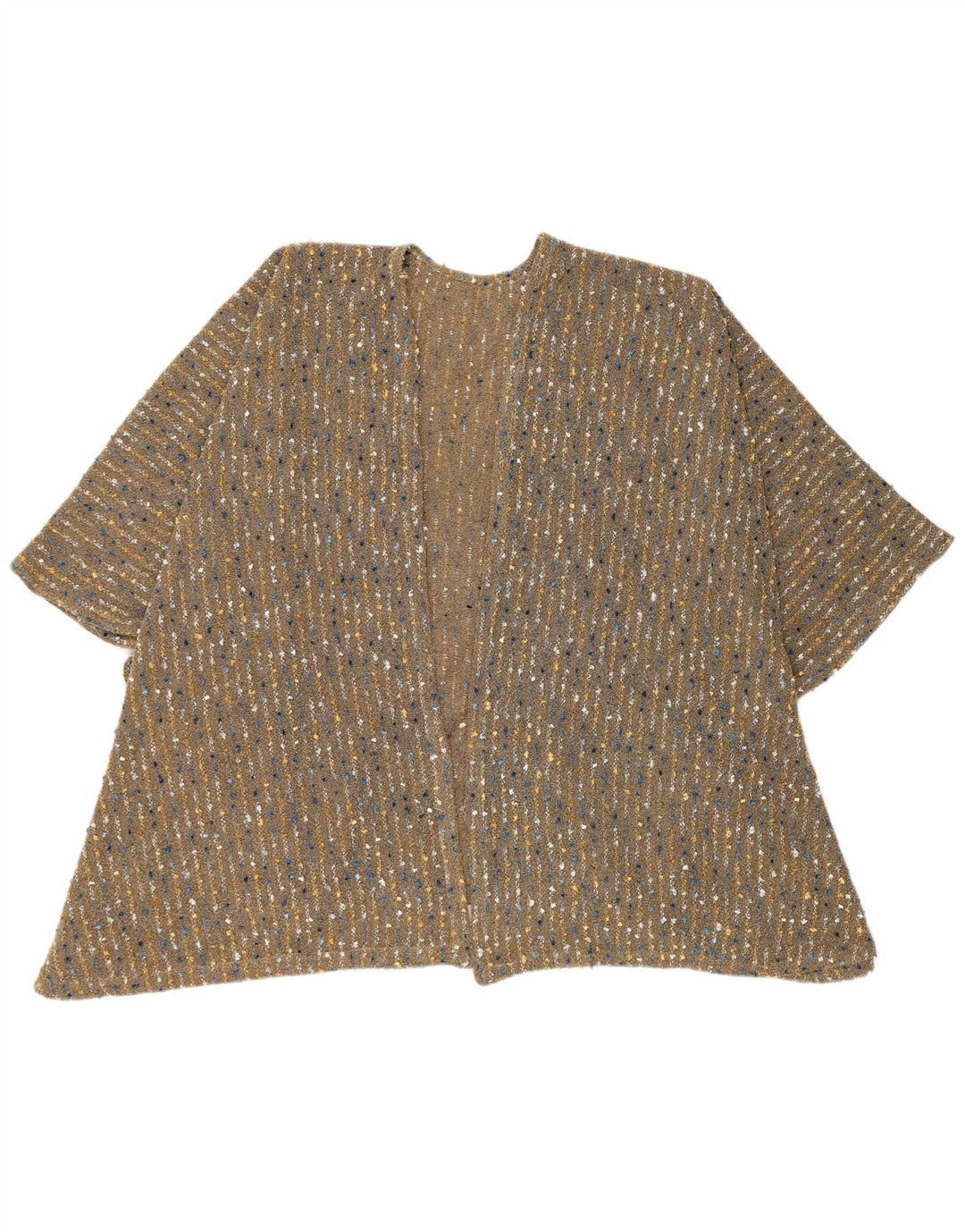 Suéter feminino vintage com capa e cardigã tamanho único listrado marrom