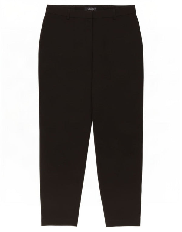 Marks & Spencer Womens Tapered Chino Trousers UK 14 Large W32 L30 Black