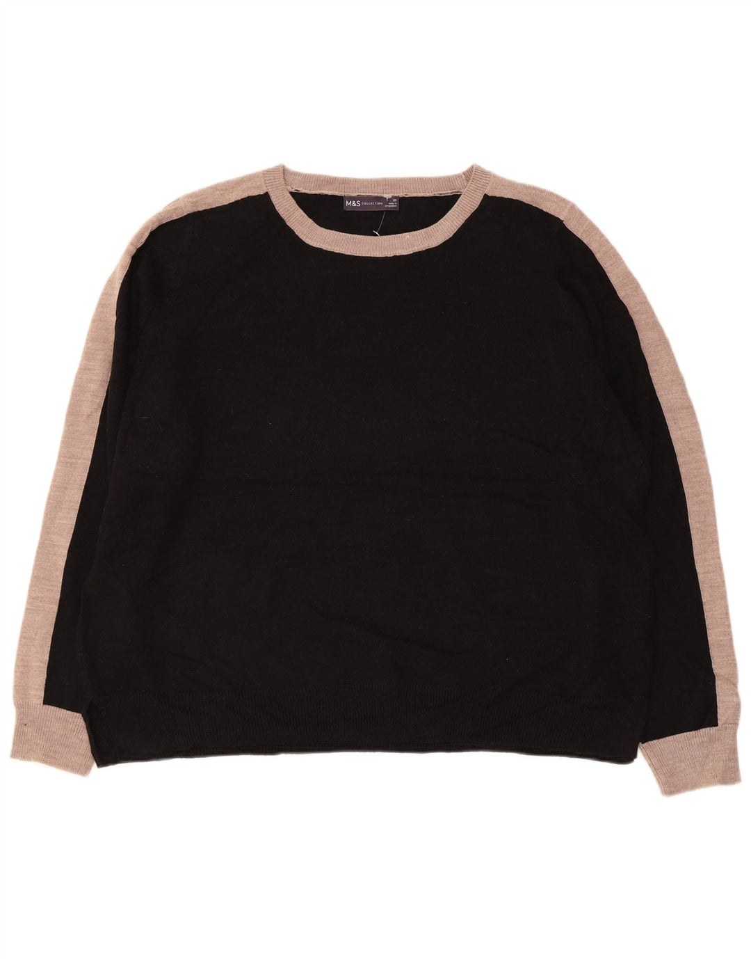 Suéter feminino MARKS & SPENCER com gola canoa UK 20 2XL preto