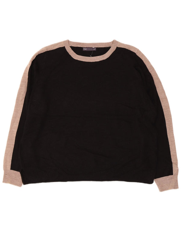 Suéter feminino MARKS & SPENCER com gola canoa UK 20 2XL preto