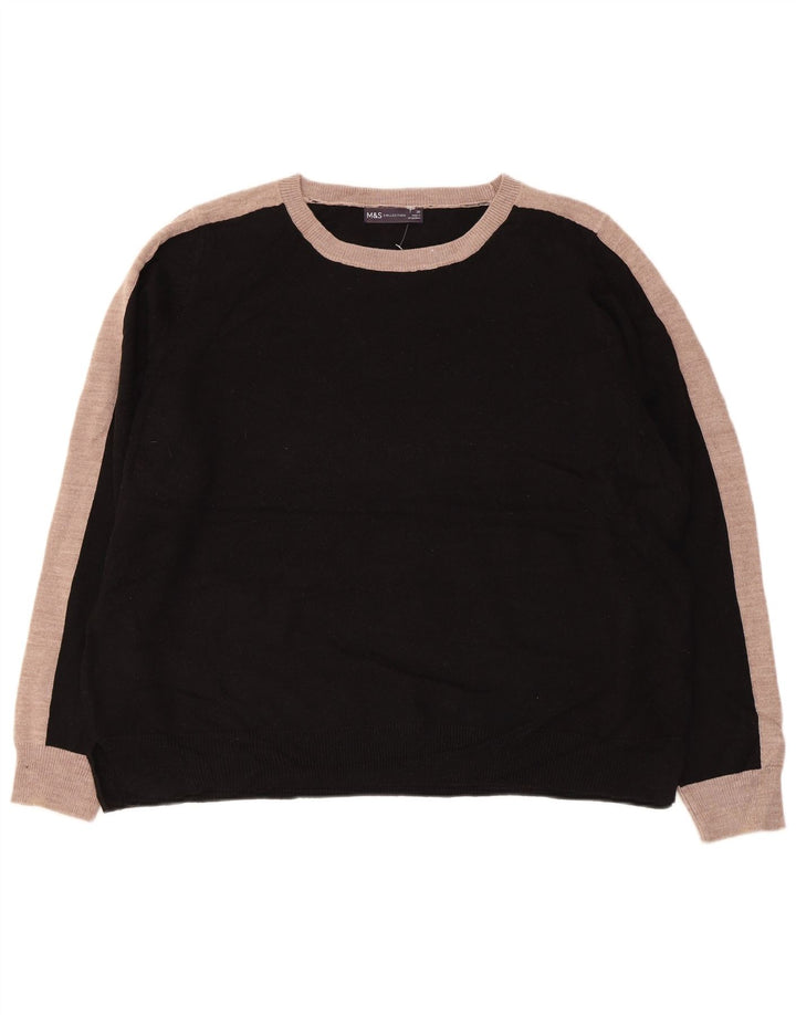 Suéter feminino MARKS & SPENCER com gola canoa UK 20 2XL preto