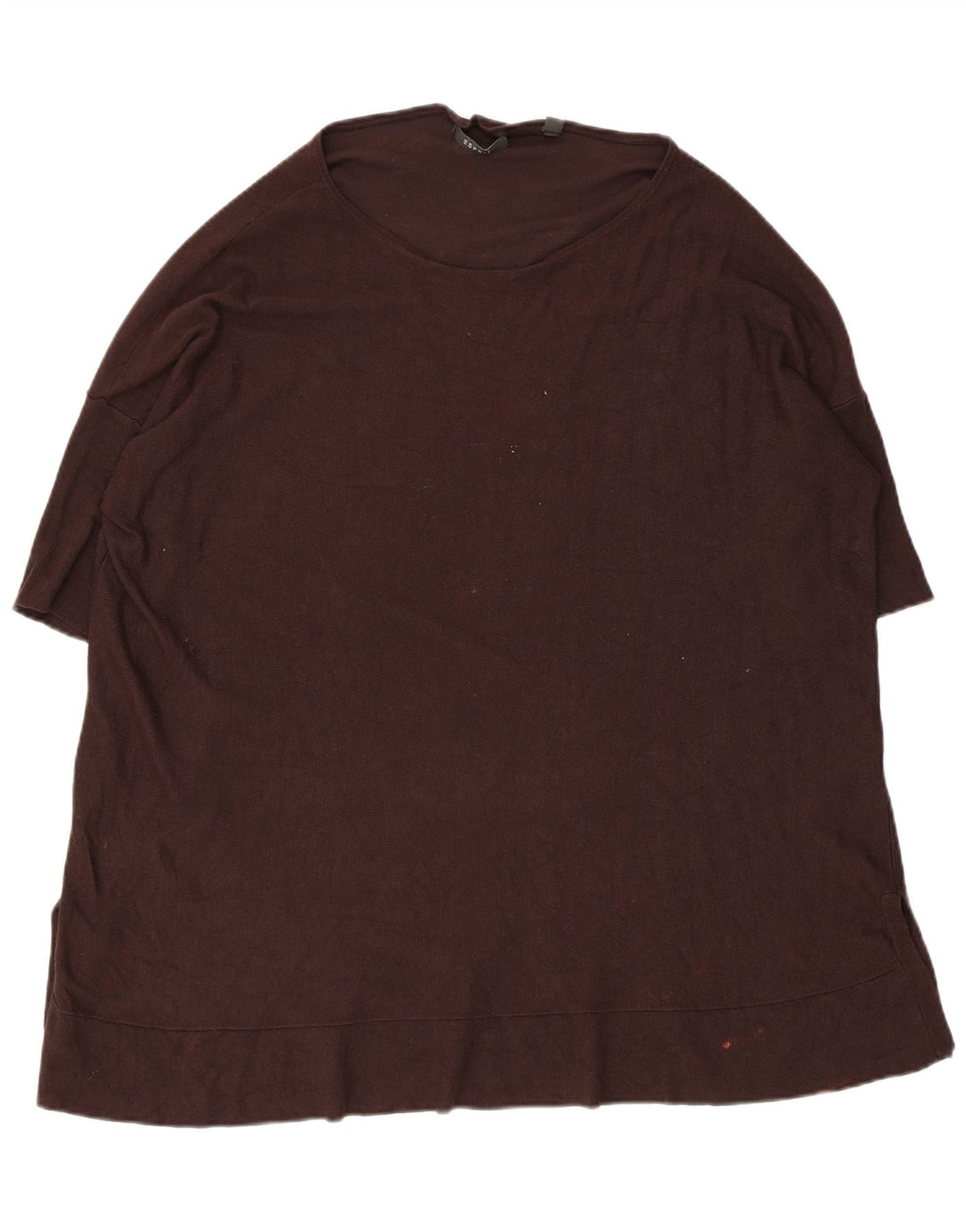 Camiseta feminina Esprit Longline oversized UK 18 XL marrom viscose