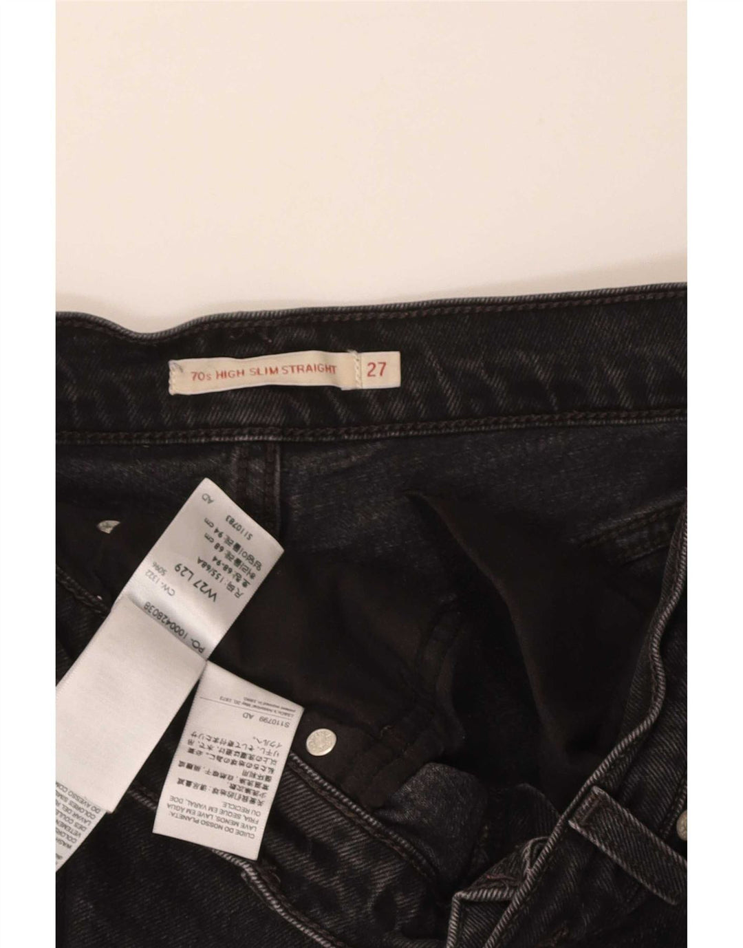 Shorts jeans masculino Levi's W27 XS algodão preto