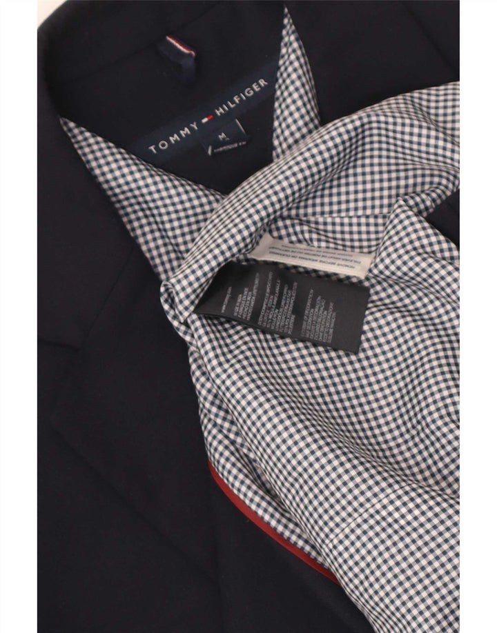 Jaqueta Blazer Masculina Tommy Hilfiger com 2 Botões Reino Unido 38 Lã Azul Marinho Médio