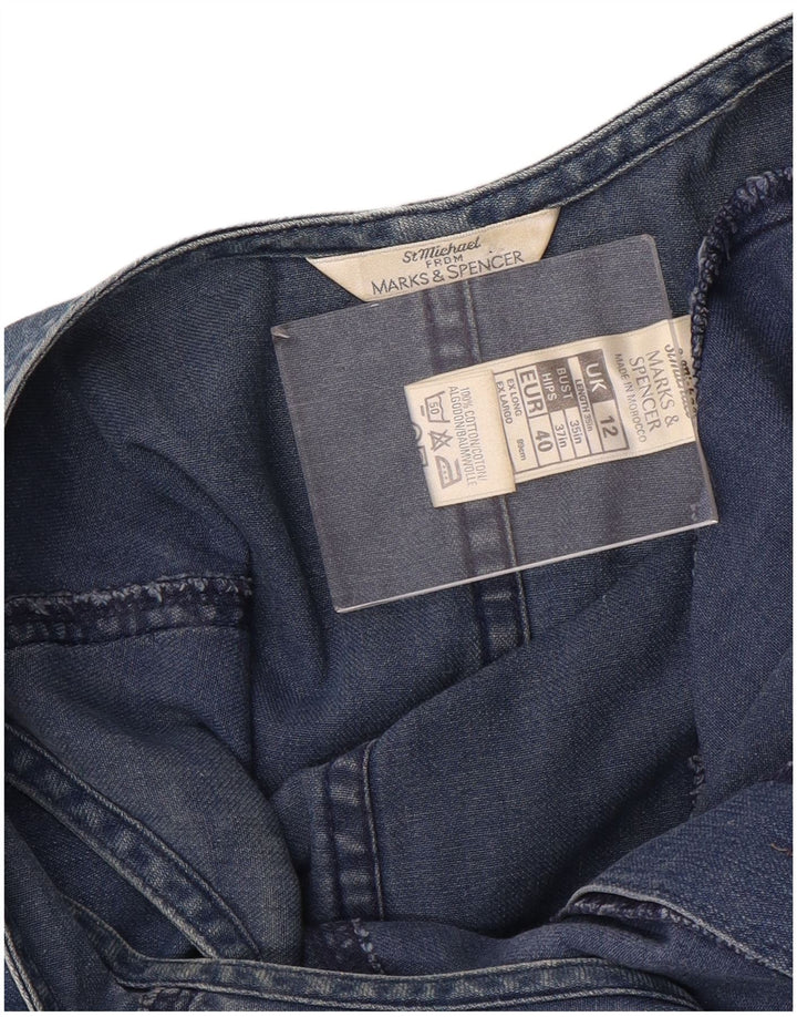 Vestido jeans feminino maxi sem mangas Marks & Spencer Reino Unido 12 azul médio