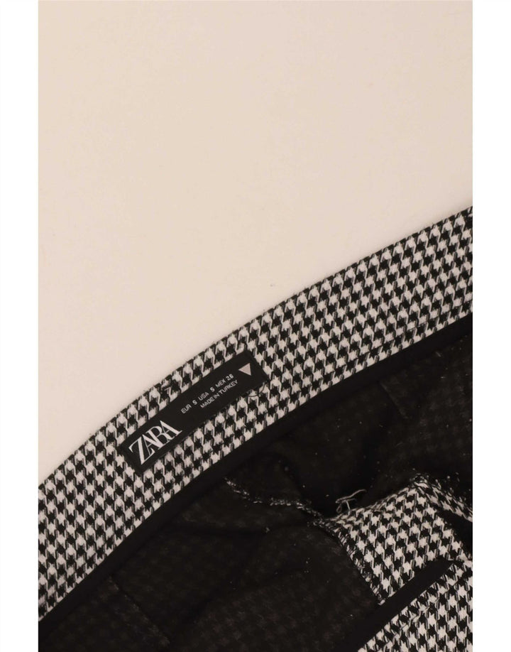 Zara Shorts Chino Feminino Pequeno W26 Preto Houndstooth