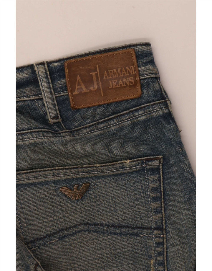 Armani Mens Slim Jeans W30 L32 Azul Algodão