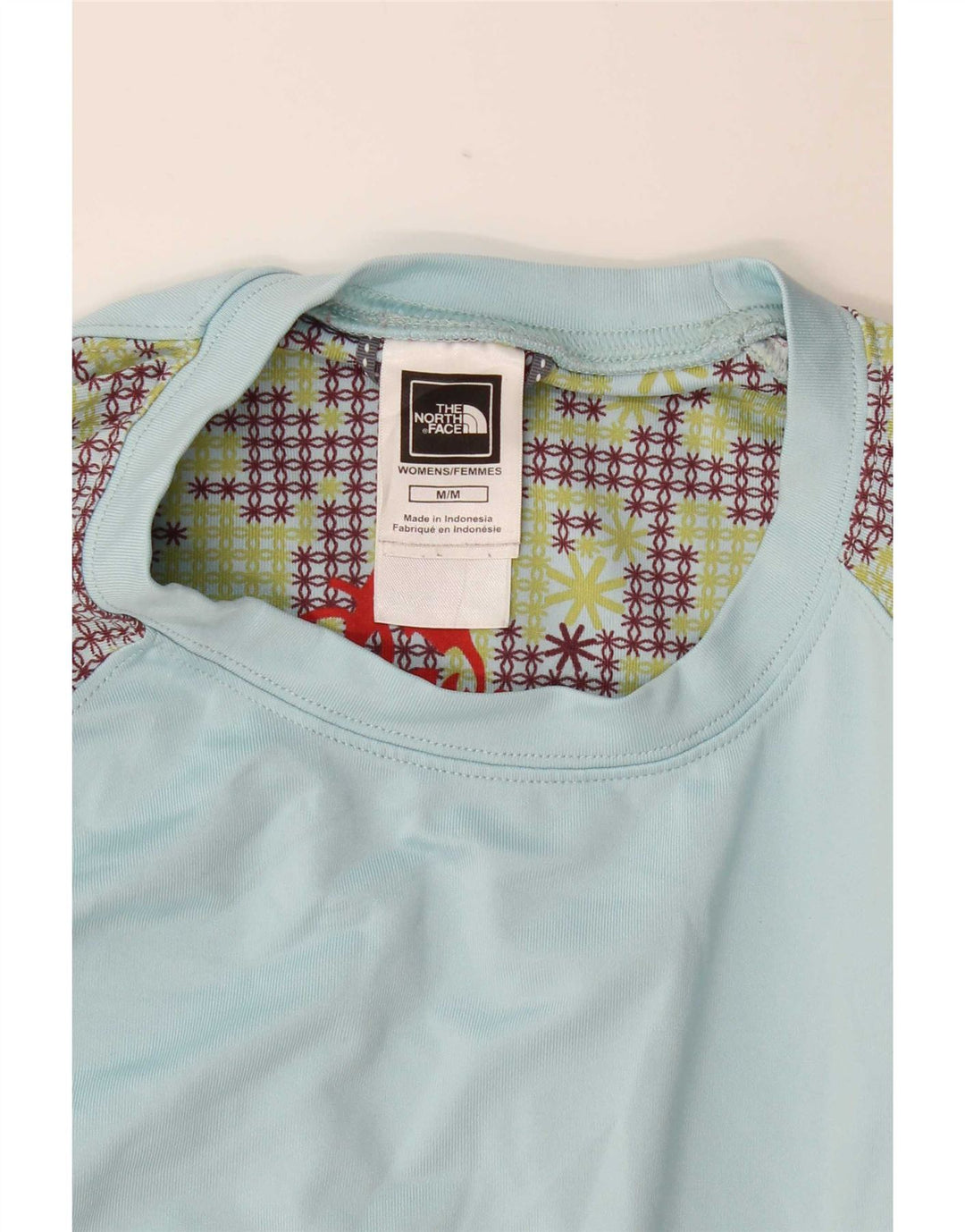 Top gráfico feminino The North Face manga comprida UK 14 poliéster azul médio