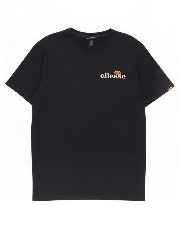 Ellesse Camiseta masculina gráfica Top médio algodão azul marinho