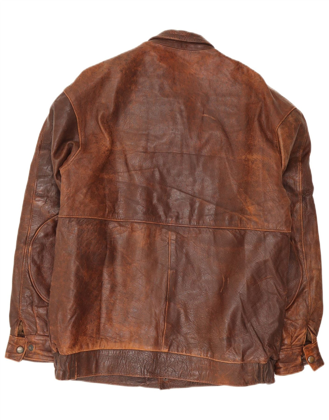 Jaqueta de couro masculina vintage UK 40 grande marrom