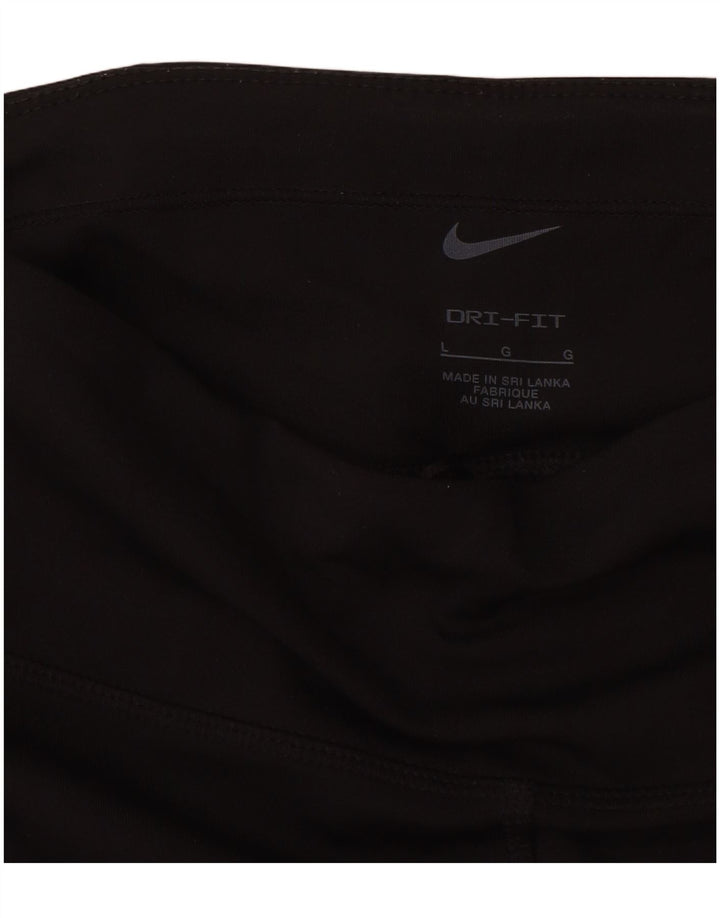 Leggings Nike Dri Fit Capri Femininas UK 14 Grande Poliéster Preto