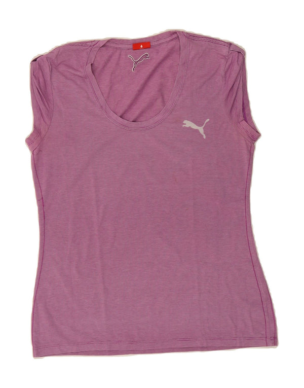 Camiseta feminina PUMA UK 16 grande listrada rosa