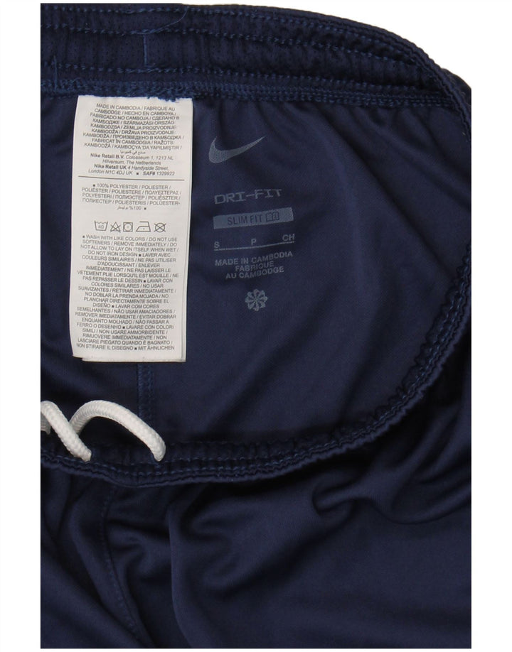 Shorts esportivos masculinos Nike Dri Fit Slim Fit pequenos poliéster azul marinho