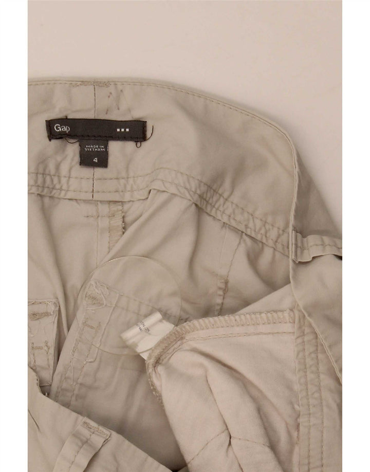 Shorts cargo feminino Gap US 4 pequeno W32 algodão bege