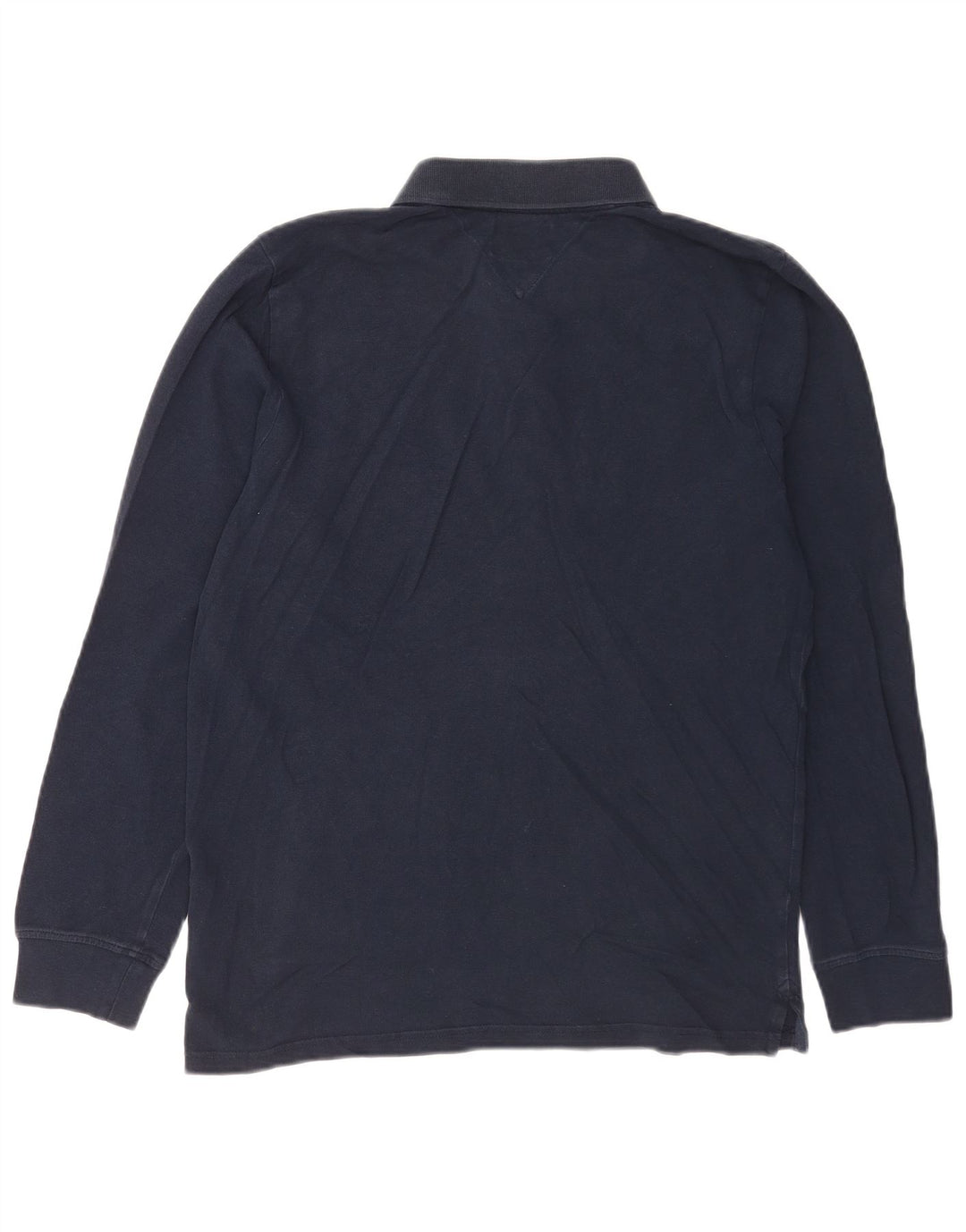 Camisa polo masculina de manga comprida Tommy Hilfiger de algodão azul marinho médio