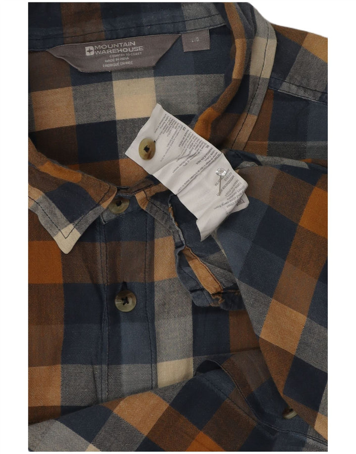 Camisa masculina de flanela de manga curta Mountain Warehouse grande xadrez azul marinho