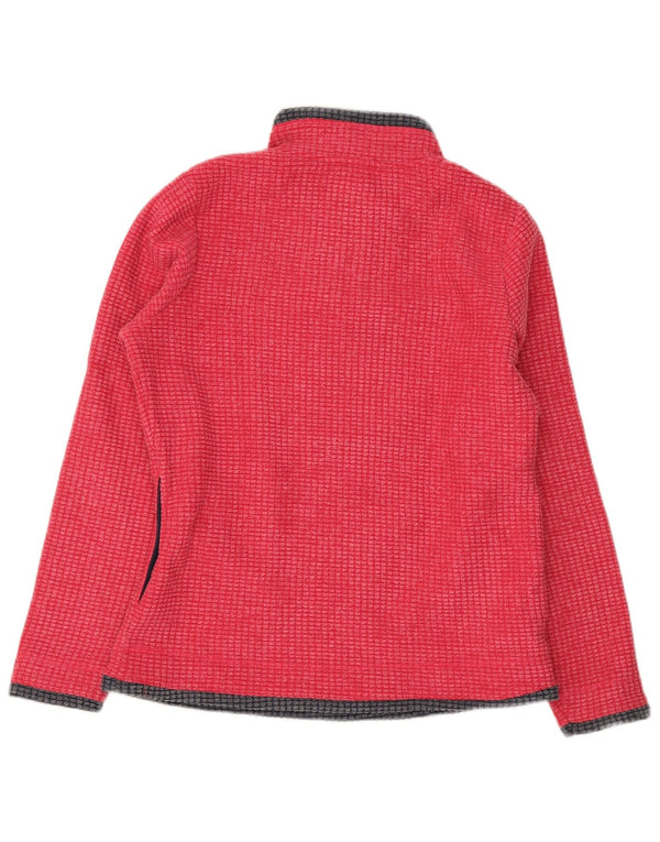 Weird Fish Womens Zip Neck Fleece Jumper UK 12 Medium Red