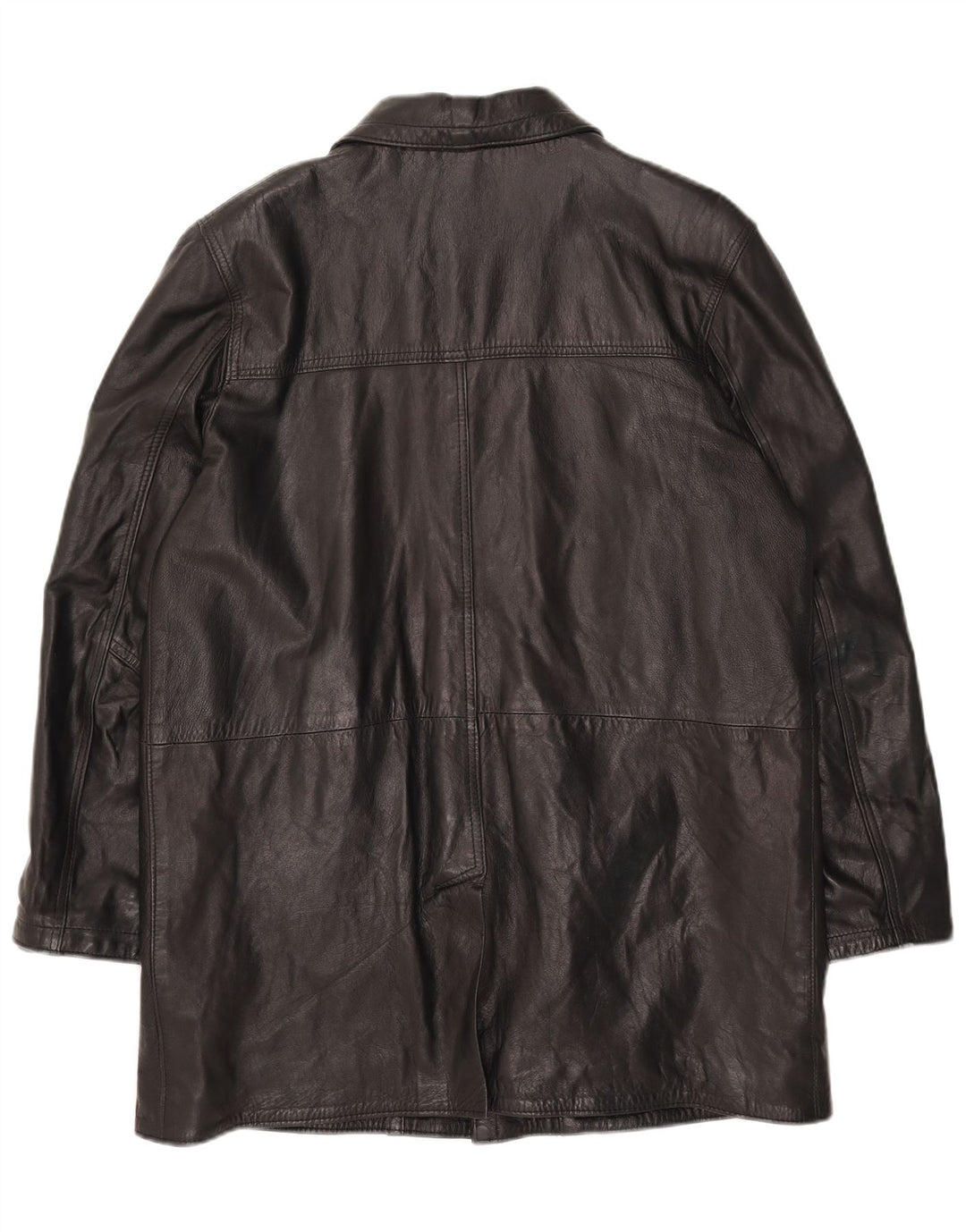 Jaqueta de couro superdimensionada masculina vintage Reino Unido 40 couro preto grande