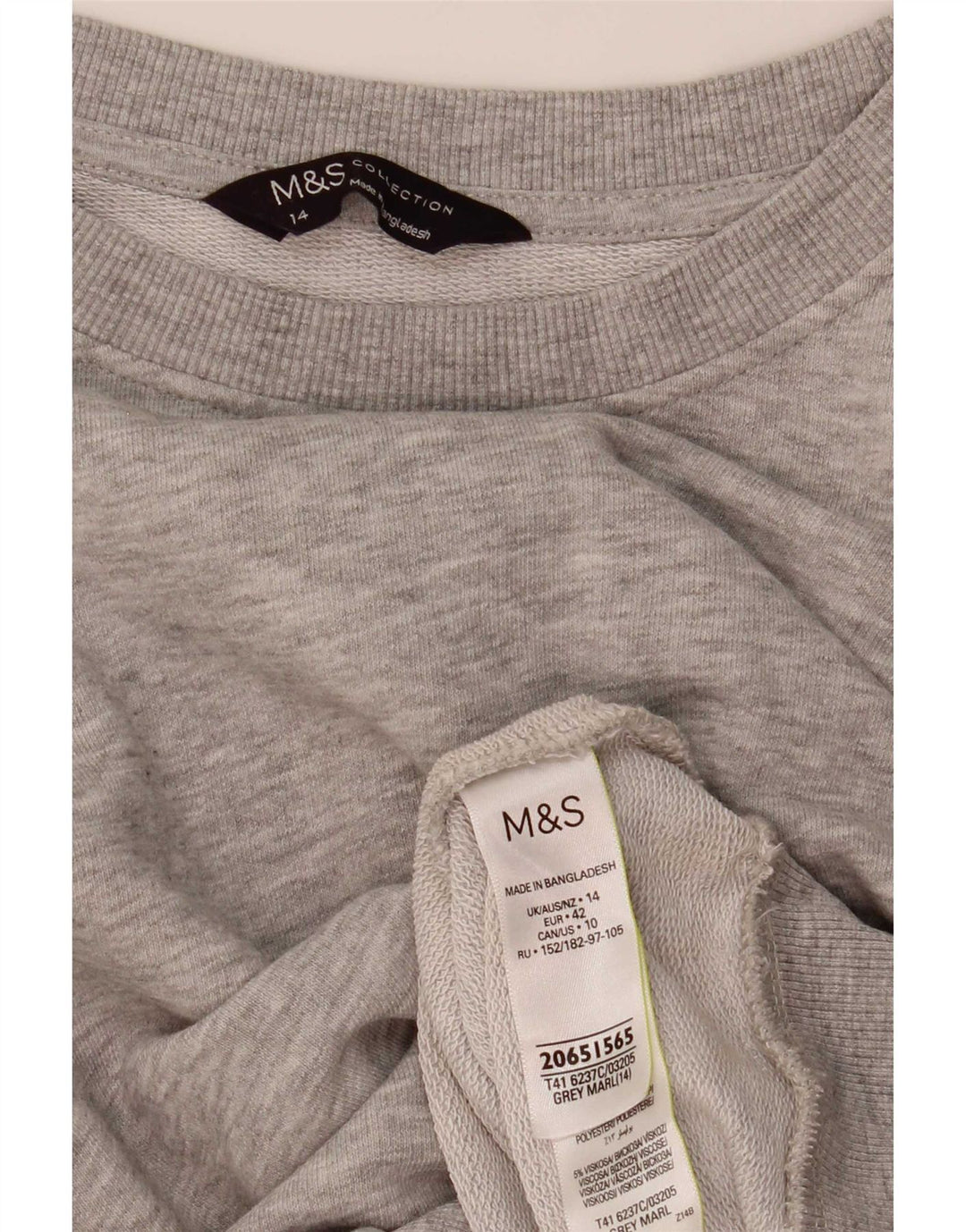Suéter feminino Marks & Spencer UK 14 grande algodão cinza