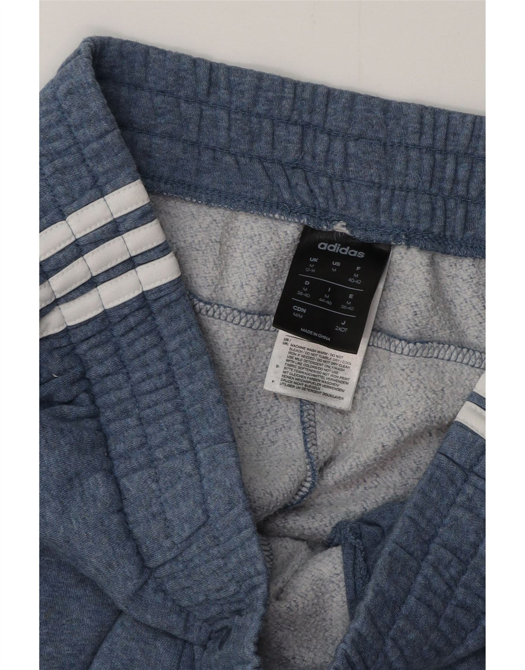 ADIDAS Womens Tracksuit Calças Joggers UK 12/14 Médio Azul Algodão