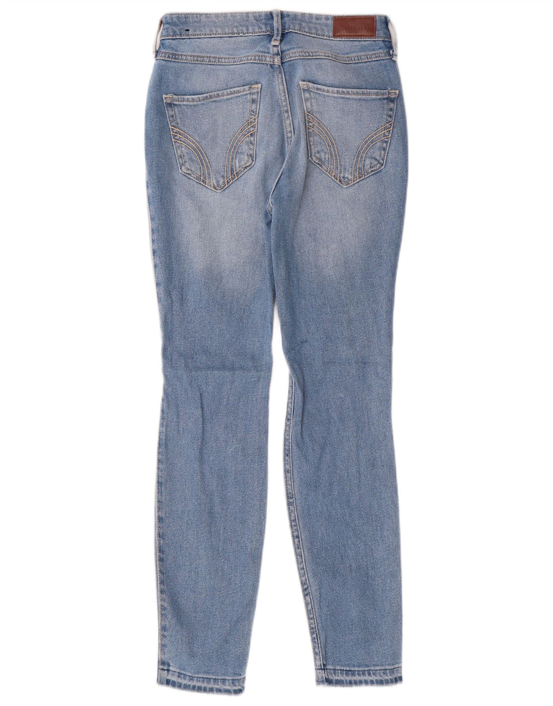 HOLLISTER Calça jeans feminina cintura alta desgastada US 00 2XS W23 L26 azul