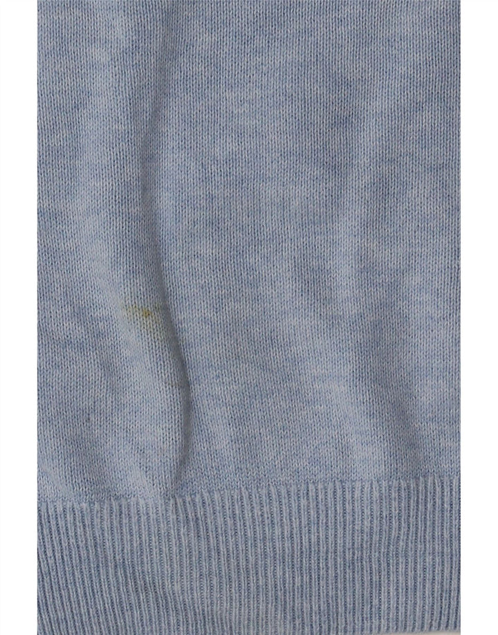 Suéter masculino Marks & Spencer com decote em V grande algodão azul