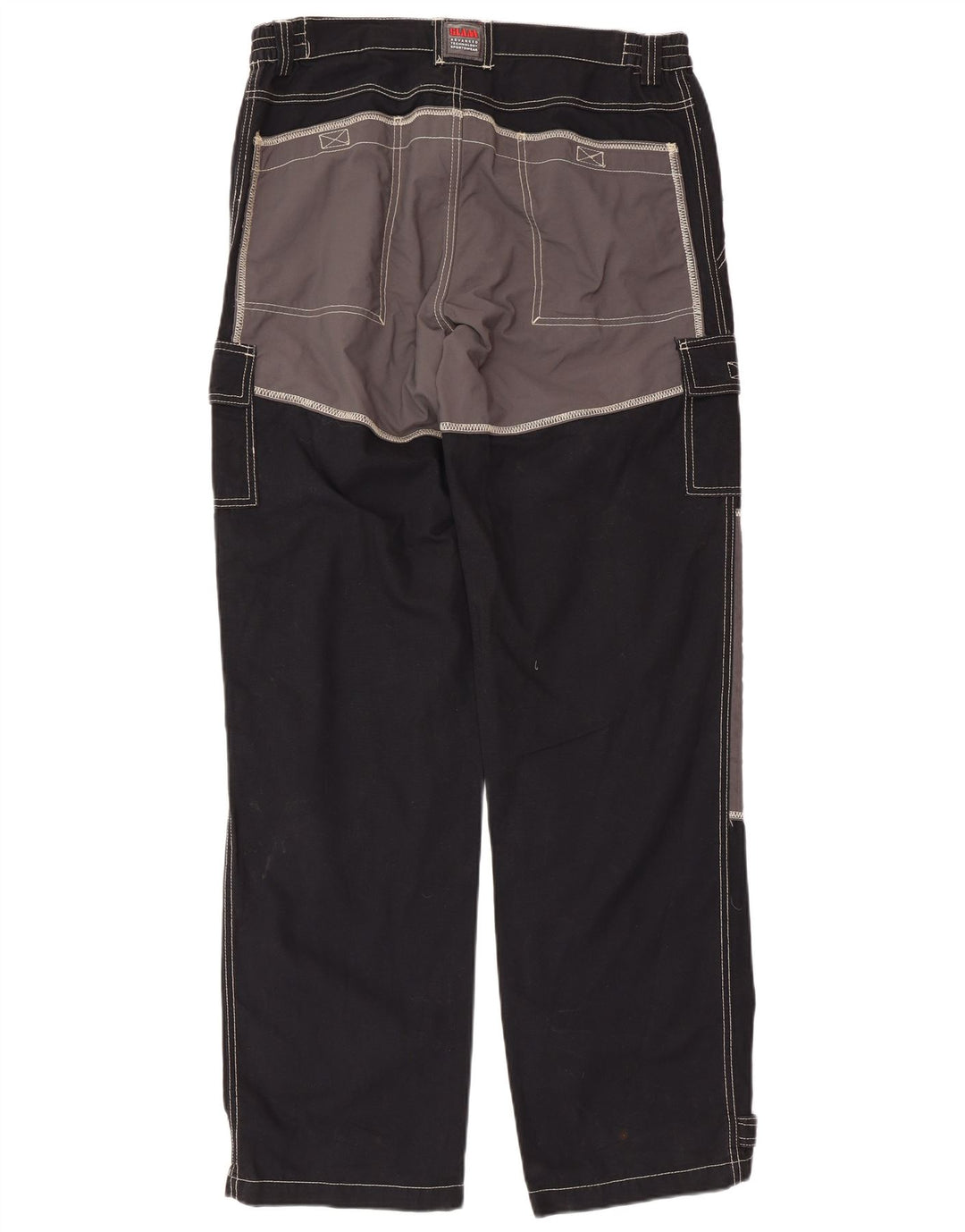 Calça cargo masculina Slam IT 50 grande W36 L34 algodão colorblock preto