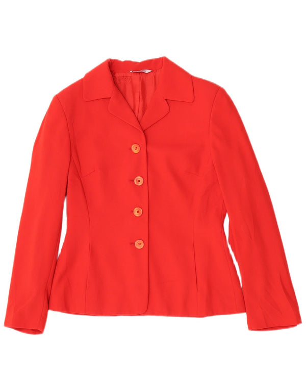 Jaqueta blazer feminina Stefanel com 4 botões IT 42 poliéster vermelho médio