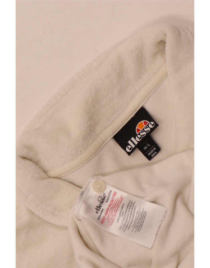 Camisa polo masculina de veludo Ellesse grande algodão branco