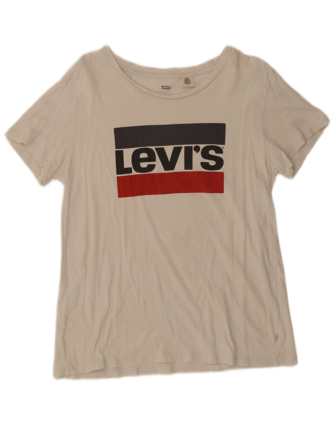 Camiseta feminina gráfica Levi's UK 14 médio branco