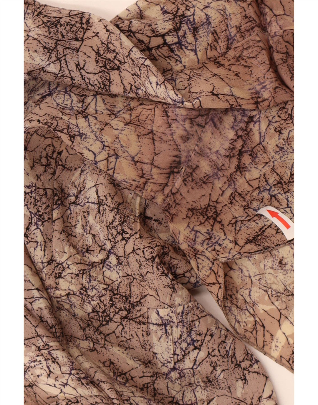 Vestido feminino vintage com padrão abstrato em mudança Reino Unido 16 grande marrom