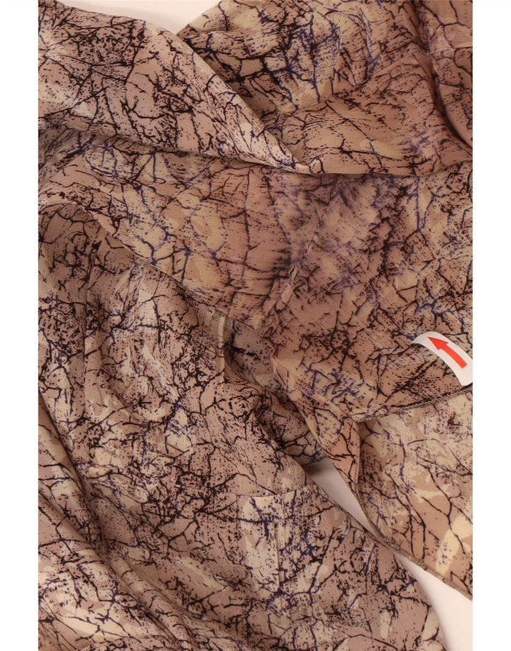 Vestido feminino vintage com padrão abstrato em mudança Reino Unido 16 grande marrom