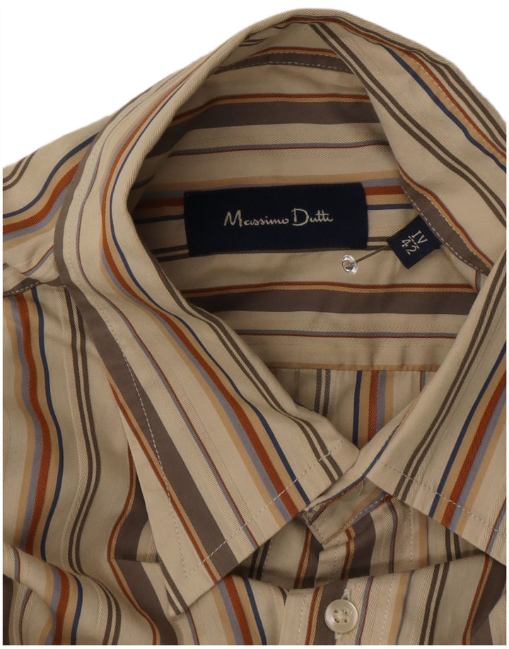 Camisa masculina Massimo Dutti EU 42 listrada bege grande