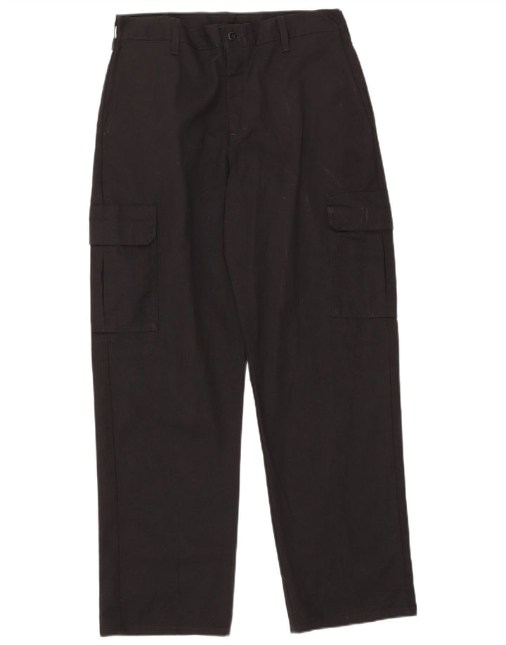 Calças cargo retas masculinas Dickies W32 L32 poliéster preto